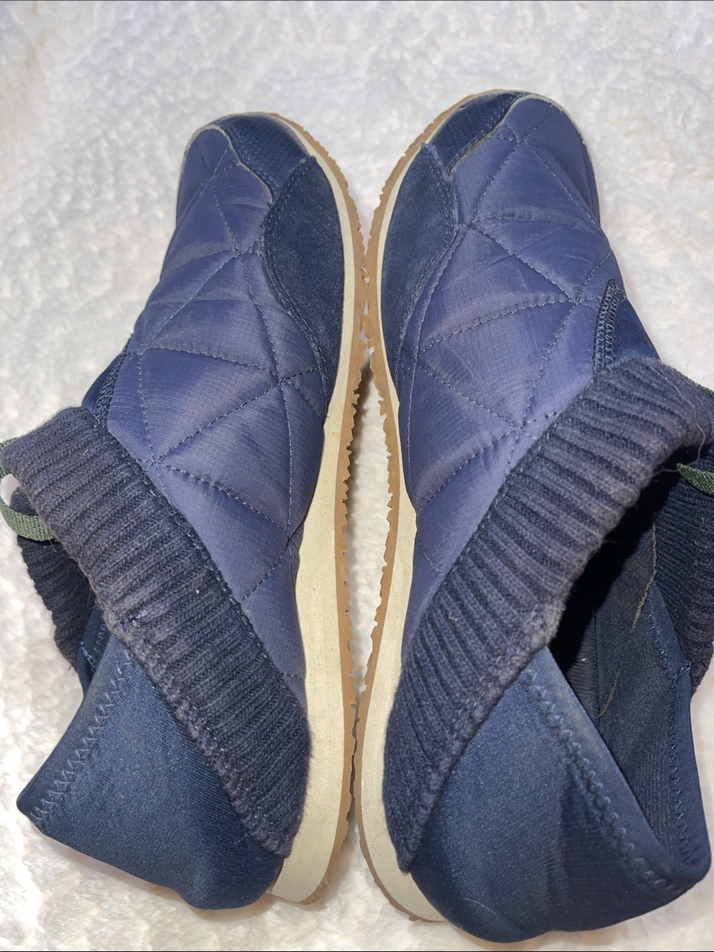 Teva Navy Quilted Slip-On Shoes with Green Heel Tab - Picture 5 of 6